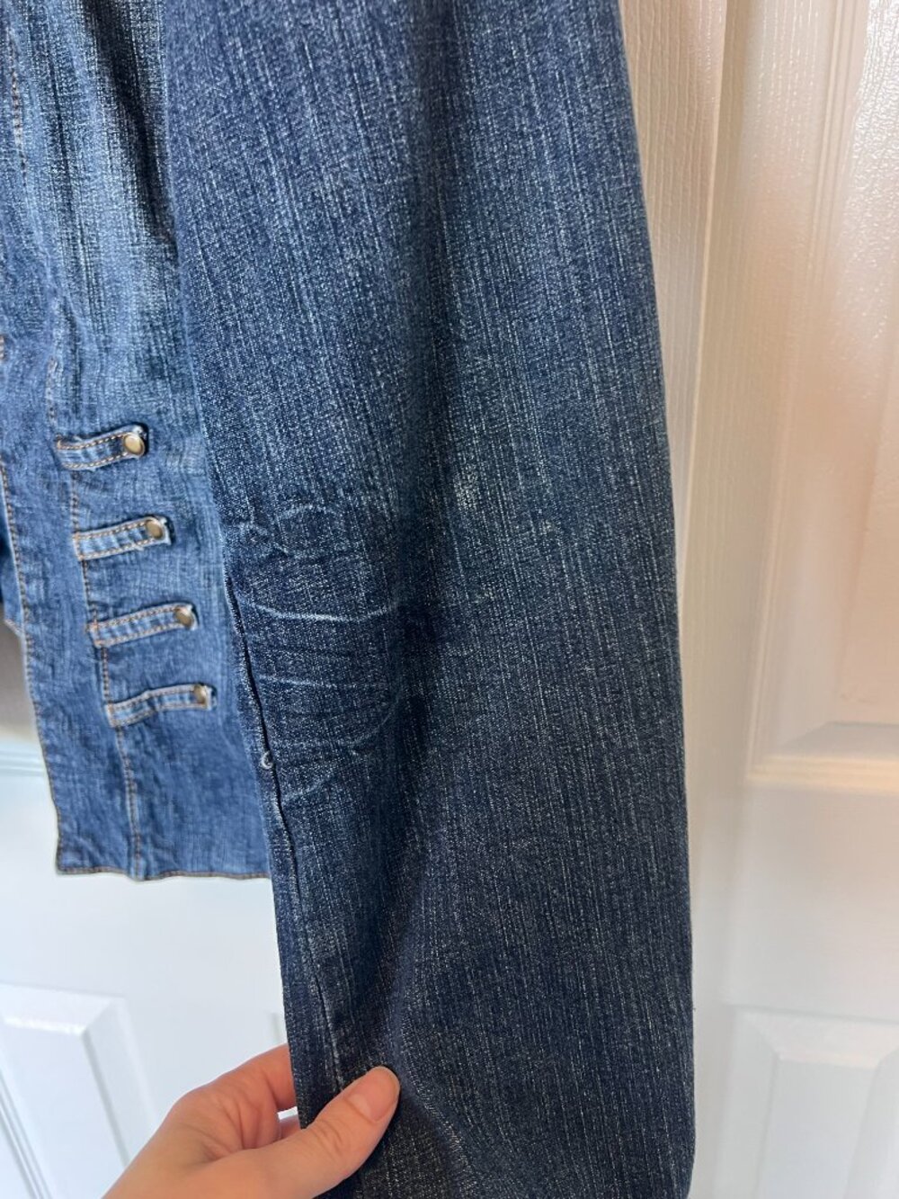 Y2K a.n.a Military Style Open Front Denim Jacket Size XL Alt Grunge Indie Sleaze - Picture 4 of 10